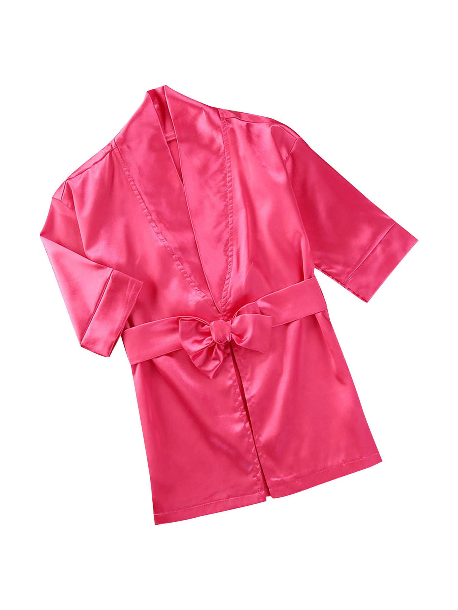 Toddler Kids Sleepwear Baby Girl Pajamas Nightgown Satin Silk Robes Night  Sleep Dress Bathrobe