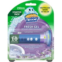 Scrubbing Bubbles Fresh Gel Toilet Bowl Cleaning Stamps, Gel Cleaner, Helps Prevent Limescale and Toilet Rings, Lavender Scent, 6 Stamps, 1.34 Oz
