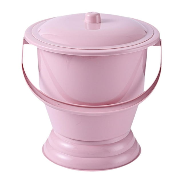 Escupidera con tapa Inodoro portátil Orinal portátil Orinal doméstico Orinal Orinal Rosa