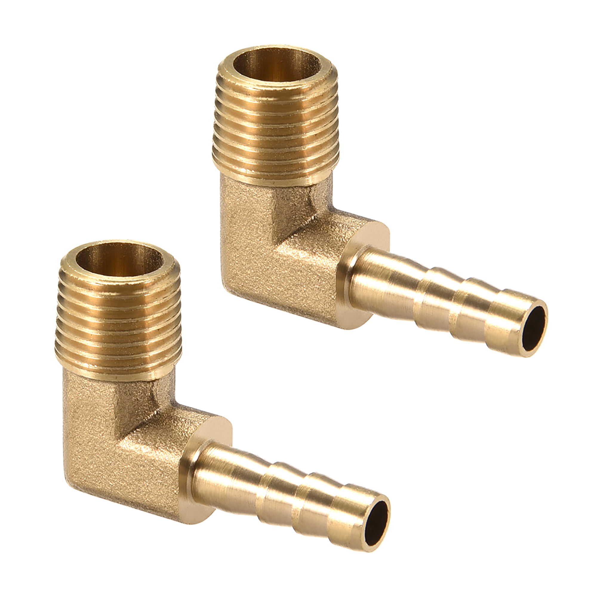 5 Pcs 1/4PT Male Thread to 8mm Hose Barb Brass Straight Coupling Fitting 