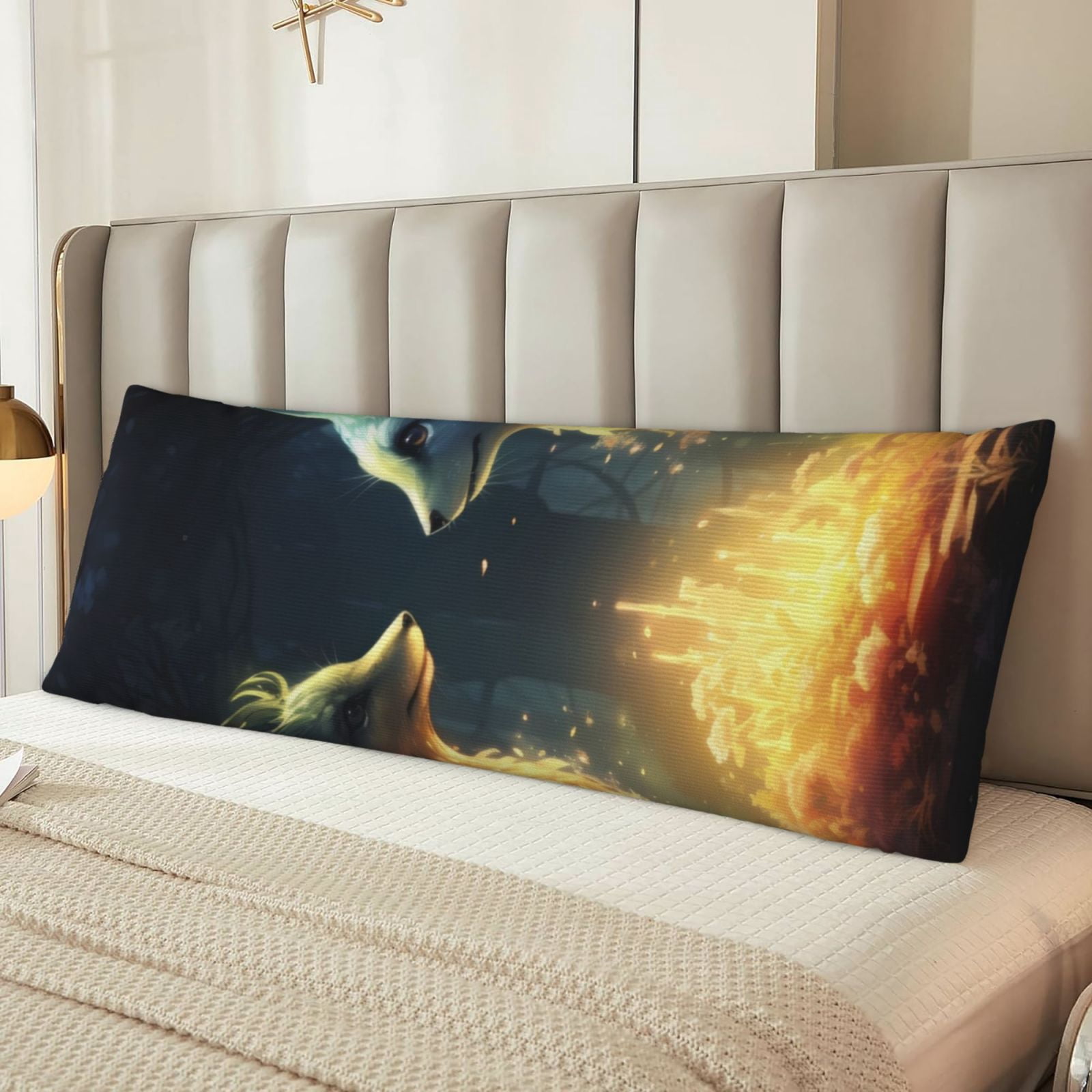 Naloa Firefly Forest Fox Super Soft 20x60 Body Pillow Case,Long Side Hidden Zipper（PILLOWS ARE NOT INCLUDED）