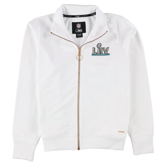 Chaqueta Bomber MSX Super Bowl LIV mujer blanca grande