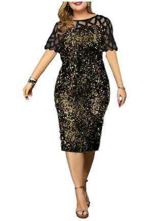 Plus Size Dresses in Size Dresses | Gold - Walmart.com