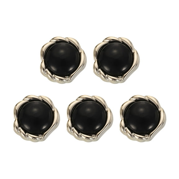Uxcell 5pcs 24L Silver Faux Pearl Buttons 15mm 5/8" Plastic Round Sewing Button Replacement Craft Fastener for Coats Clothing DIY Decoration Crafts #15