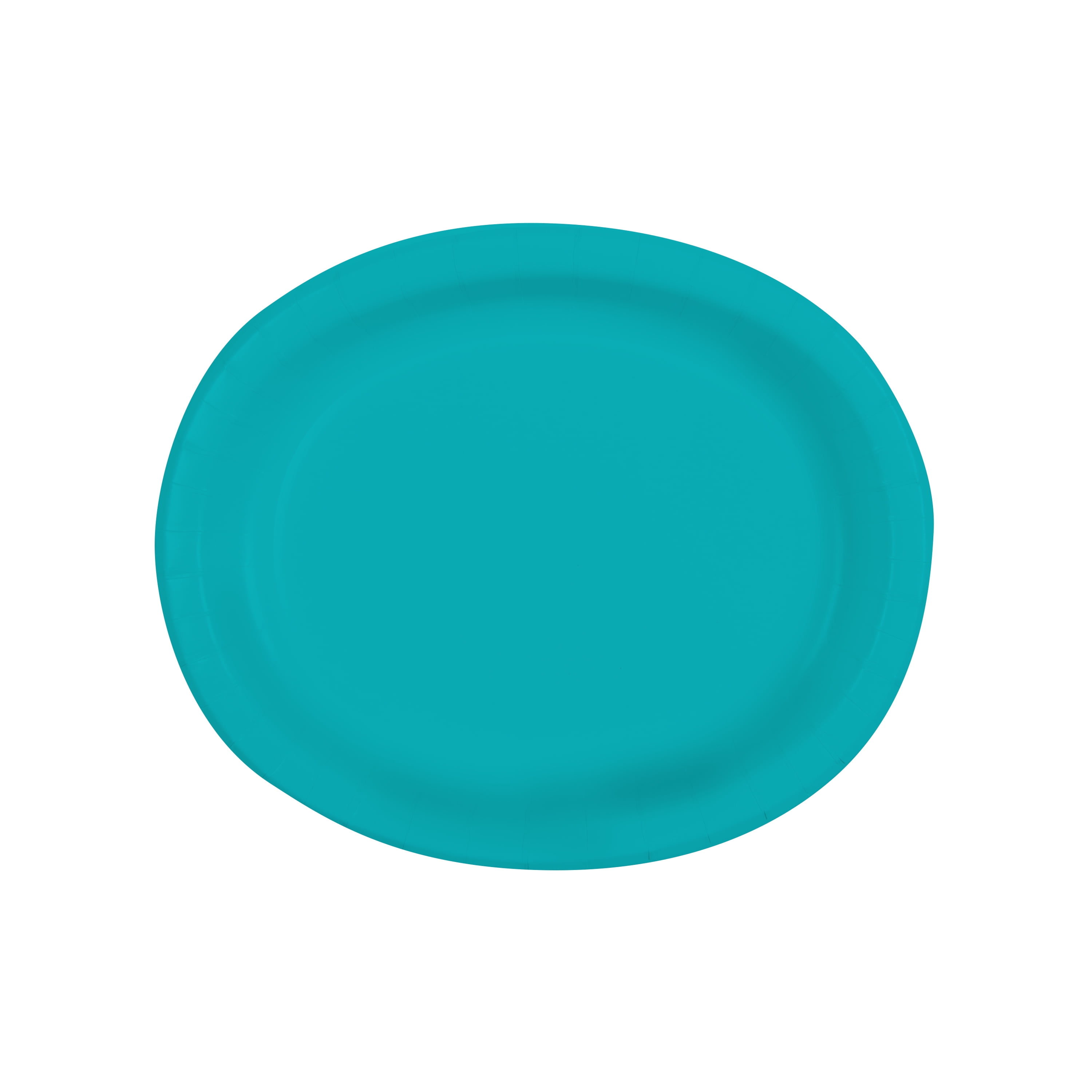 Oval Paper Plates, 12 in, Teal, 8ct