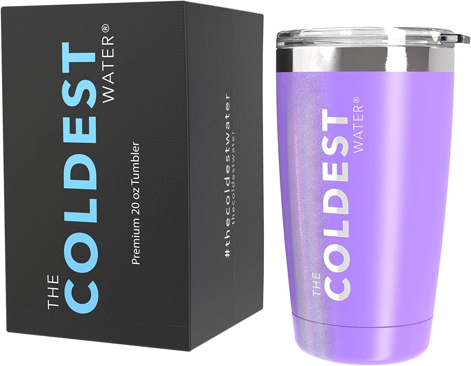 COLDEST Insulated Tumbler Cup with Sliding Lid Reusable Stainless Steel Water Bottle Iced