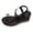 Black, variant on Glitter Crystal Flowers Platform Wedge Sandals for Women Sparkly Rhinestones Elegant Chunky High Heels Elastic Ankle Strap Bride Wedding Dress Summer Shoes Beach Black Size 6.5