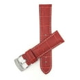 thumbnail image 1 of 24mm Mens' Alligator Style Leather Watch Strap Band, White Stitching, Stainless Steel Buckle, 1 of 7