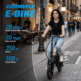 thumbnail image 4 of 14" Foldable Electric Bike for Adults, Commuter E-Bike with 500W Peak Motor, 36V 12Ah Removable Battery, 20 MPH 32 Miles Range,UL 2849 Certified, 4 of 9