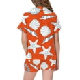 thumbnail image 4 of JAJAHO Kids Girls Pajama Sets Ocean Animal Printed Short Sleeve Satin Sleepwear Summer Loungewear Shorts Set 2-13Y, 4 of 4