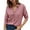 Hot Pink, variant on HAiming Long Sleeve Shirts for Womens Solid Color Lapel V-Neck Button down Tops Summer Casual Loose Work Blouse
