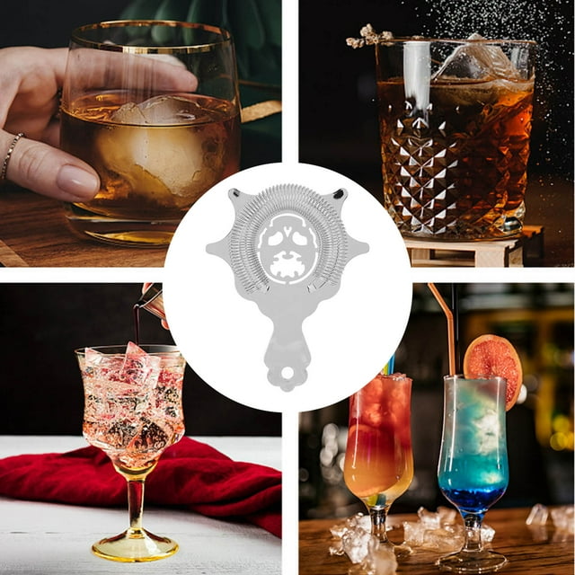 Colador de Barra de Acero Inoxidable Filtración Efectiva Separador de Hielo Colador Multifuncional para Cócteles y Bebidas ANGGREK Otros