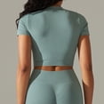 thumbnail image 5 of Women's Casual Yoga Zipper Short Sleeve Tight Fitness Top, 5 of 5