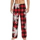 thumbnail image 1 of Balery Snowflakes On A Buffalo Plaid Pantalones de pijama para hombre, pijama ultraligero, pantalón de descanso-Large, 1 of 6