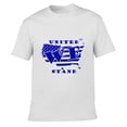 thumbnail image 3 of The Season Essentials All States Collection “United We Stand” 100% Cotton Unisex T-shirt Graphic Tee, White/Navy, Large, 3 of 10