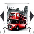thumbnail image 2 of ABPHOTO Polyester 5x7ft Retro London Bus Photography Background Double Decker Red Bus Backdrop European theme Studio Backdrop Props Wall, 2 of 5