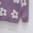 thumbnail image 6 of CYRBOKO Toddler Girl's Sweaters, Long Sleeve Fall Crew Neck Knitted Pullover Sweaters Purple Size 6-7 T, 6 of 9