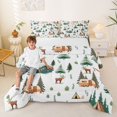 thumbnail image 2 of Erosebridal Teens Jungle Animal Deers Queen Comforter Set 3pcs,Kids Boys Girls Kawaii Camping Car Bedding Comforter Set,Microfiber Bedroom Decor, 2 of 6