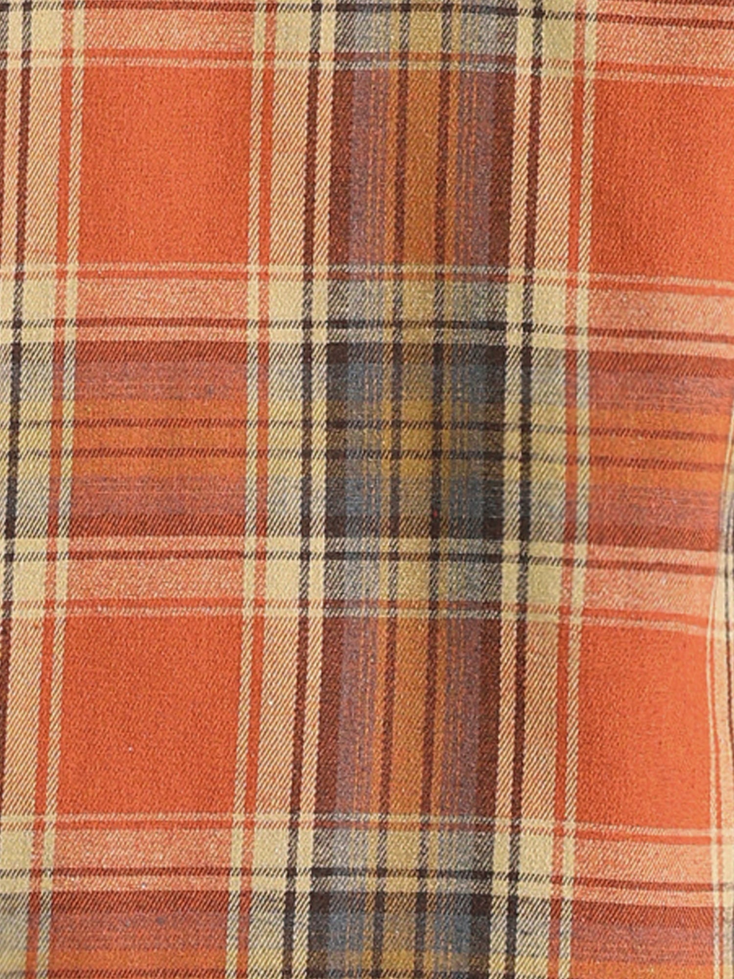 DARING DIVA Women's Long Sleeve Plaid Button Down Shirt Blouse Top XS Orange