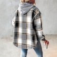 thumbnail image 5 of BODOAO Jackets for Women with Hood Casual Loose Button Down Buffalo Plaid Flannel Shirts Fall Winter Fashion Fleece Shacket Sherpa Lined Warm Long Sleeve Y2K Coats Flannel Jacket Light Ashy XXL, 5 of 6