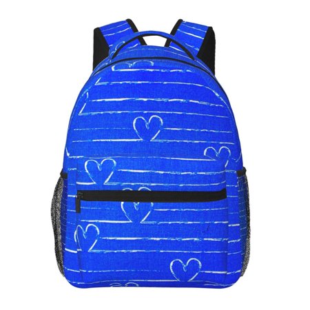 LNWH Backpacks, Blue Line Love Patterns Casual Outdoor Backpack for Students for Laptop, Suitable for 15.6 Inches Notebook
