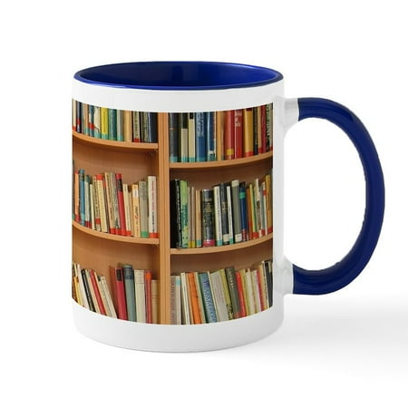 

CafePress - Bookshelf Books Library Bookworm Reading Mugs - 11 oz Ceramic Mug - Novelty Coffee Tea Cup