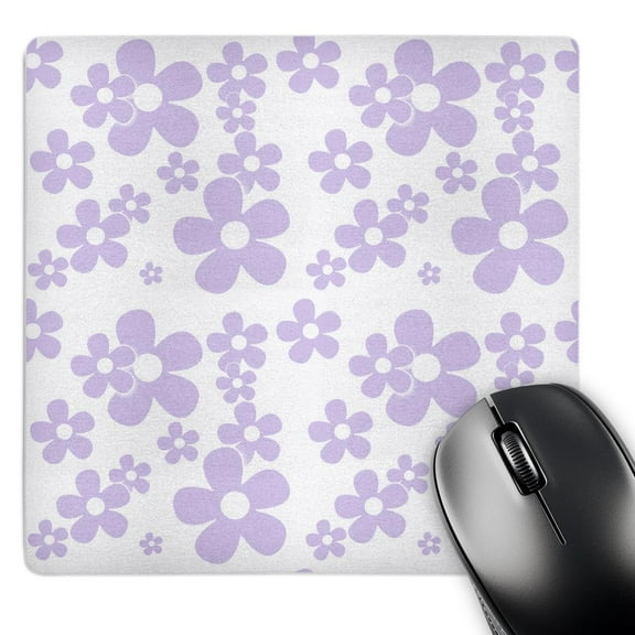 3dRose, Cute Light Purple Contemporary Flowers Pattern, MousePad
