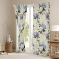 thumbnail image 3 of Manfei Chic Hydrangea Blackout Curtains, Garden Floral Curtains Pack of 2 (42x84 Each), Lavender Sky Blue Cream, 3 of 5