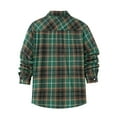 thumbnail image 3 of Clearance Plaid Flannel Shirts Button Down Jacket for Men with Chest Pocket Casual Classic Long Sleeve Lapel Blouses Outwear (XL, Green), 3 of 6