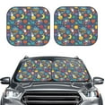 thumbnail image 2 of Fotbe Cartoon Space 2-Piece Car Windshield Sun Shade | Sun Blocker for Car Windshield | Foldable Automotive Interior Accessories for Sun Protection-Large, 2 of 7