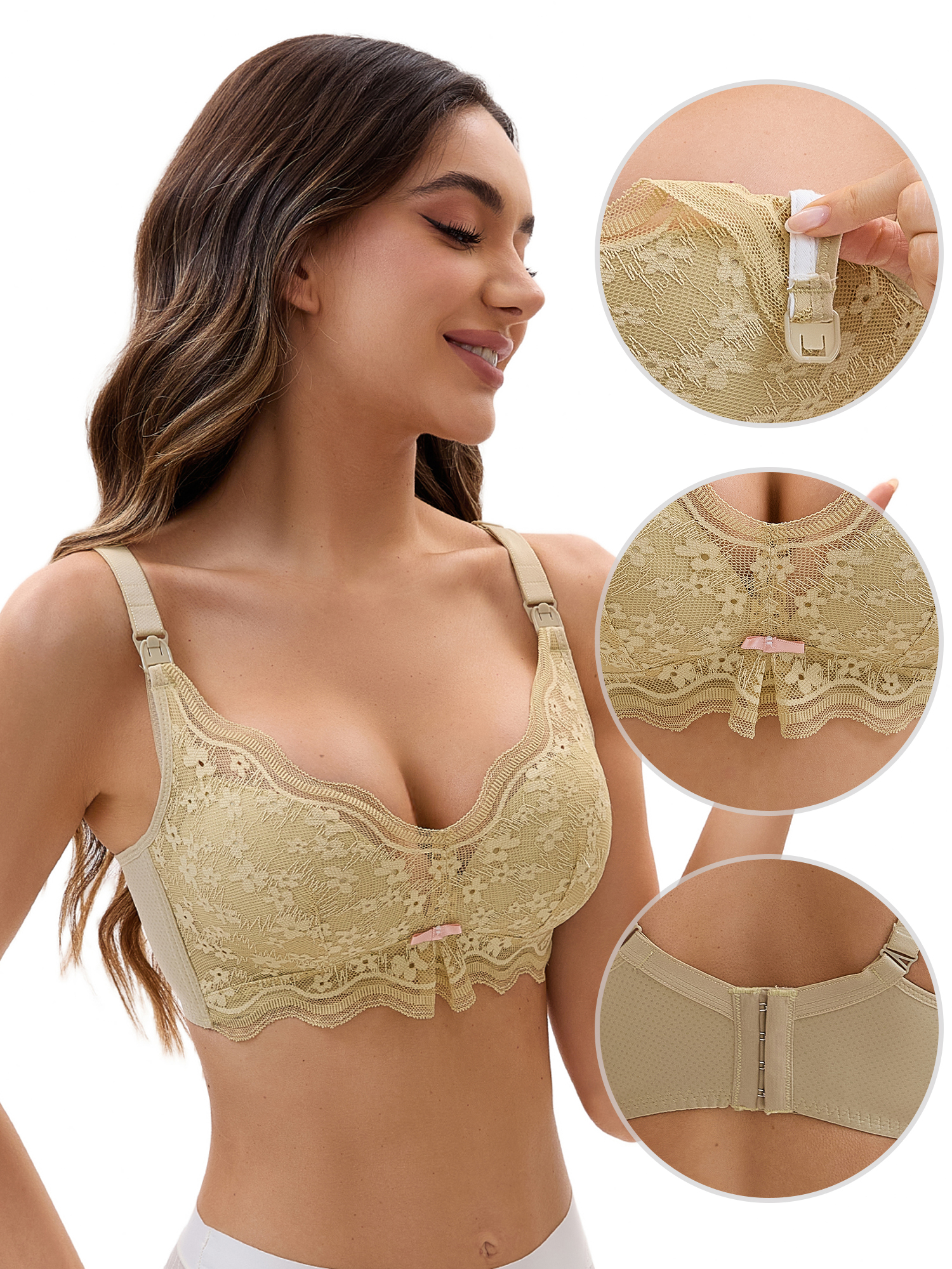 Unique Bargains Wirefree Maternity Bralette Nursing Bra D 40 Yellow