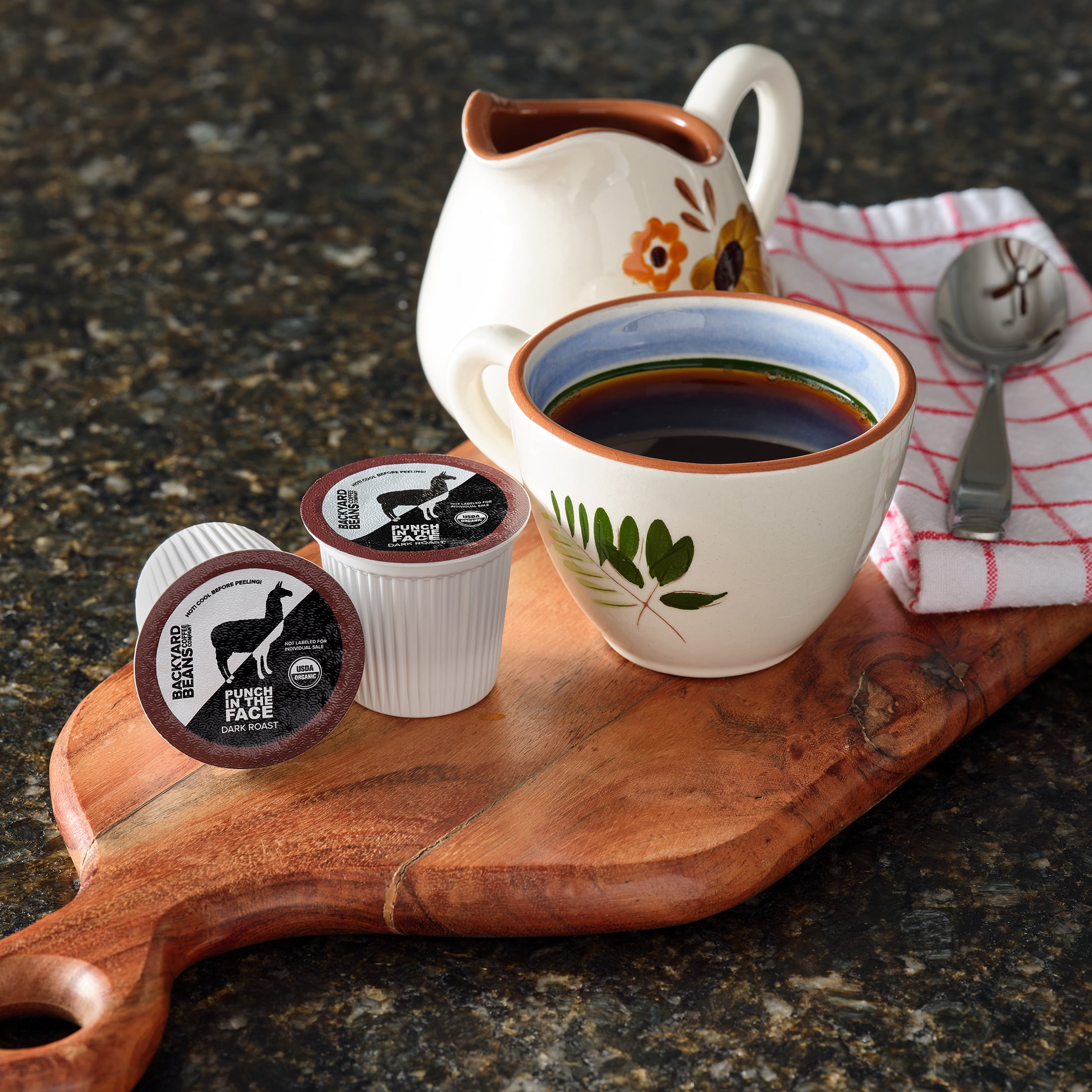 Local Backyard Beans Coffee Co Punch in the Face, Organic, Dark Roast, Keurig Coffee Pods, 24ct