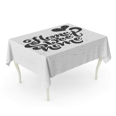 

SIDONKU Calligraphic Home Sweet Typographic for Lettering Composition Modern Brush Tablecloth Table Desk Cover Home Party Decor 52x70 inch
