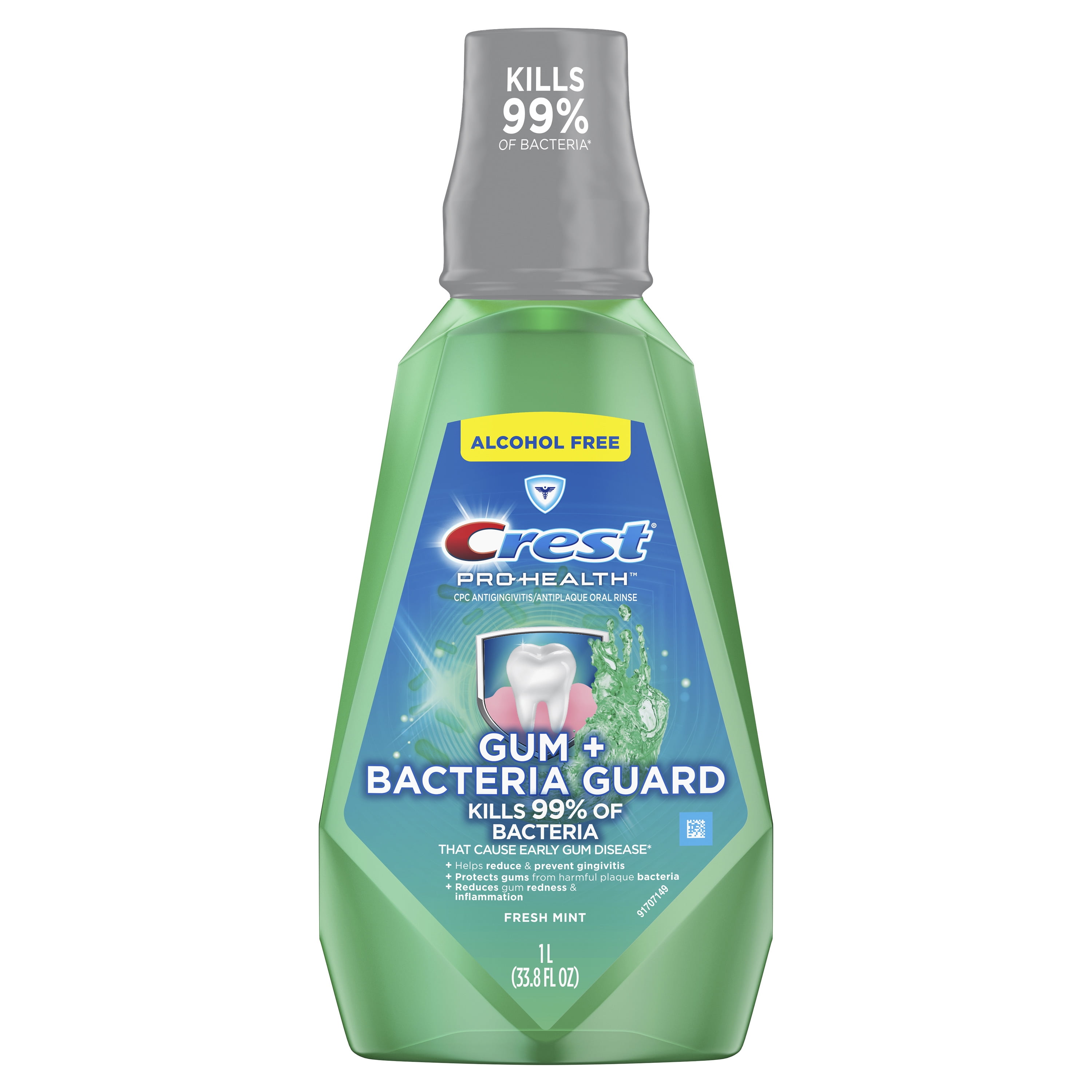 Crest ProHealth Gum and Bacteria Guard Mouthwash, Alcohol Free, 1 L