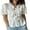 White, variant on Baby Sweetie Women's Tie Front Babydoll Casual Shirts Puff Sleeve FloraL Embroidery Bow Peplum Tops