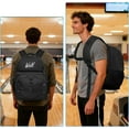 thumbnail image 6 of WOLT Black Bowling Ball Bag 2Ball Bowling Backpack with Protective Foam Padded & Shoe Compartment, 6 of 7