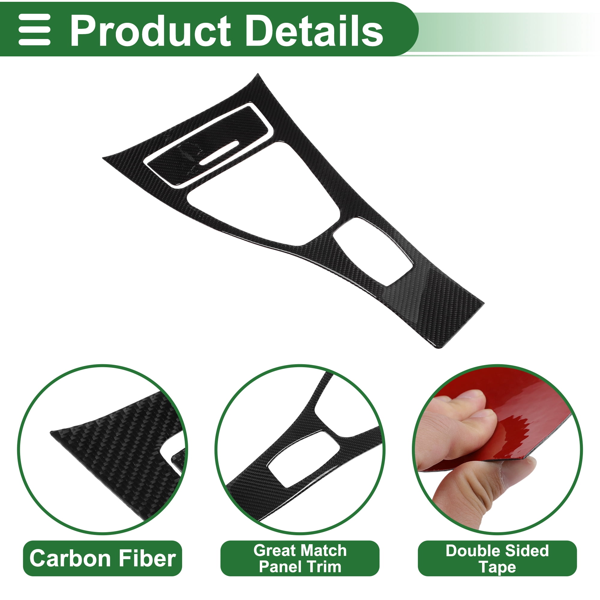 Unique Bargains Central Control Gear Shift Panel Trim Cover for BMW 325i 2006-2011 Gear Shift Control Anti-Scratch Panel Sticker Carbon Fiber Black Full Coverage