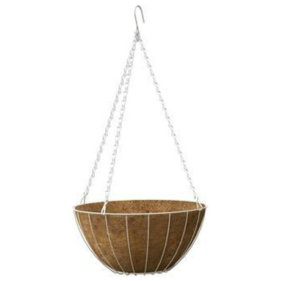 Green Thumb 88504GT Growers Hanging Basket With Coco Liner, White Steel, 14-In. - Quantity 12