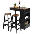thumbnail image 2 of Pemberly Row Ensemble de Table de Bar Industriel en Acier 3 Pcs avec Rangement Noir, 2 of 11