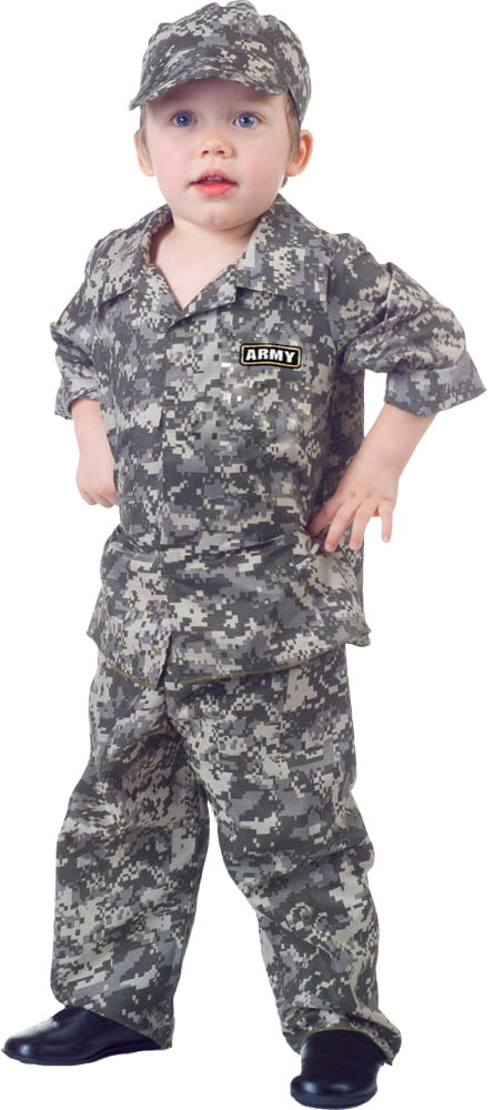 Deluxe Private Soldier Army Camo Uniform Book Week Fancy Dress Costume Age 3-8 
