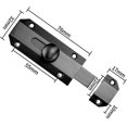 thumbnail image 2 of Safety Lock Latch with Pure Thick Brass Bolt, Heavy Duty Gate Latch, Black, 2 of 5