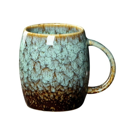 

Cobowsici Retro Kiln Change Glazed Ceramic Creative Coffee Milk Mug Large Capacity Simple Teacup Household Couple Water Cup 400 Ml
