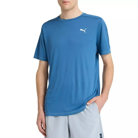 PUMA Men's Crew Neck Athletic Fit Active Tee T-Shirt, Blue Small
