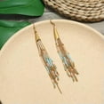thumbnail image 3 of K-KED Bohemian Ethnic Style Earrings Hand Woven Earrings women's Long Style-13, 3 of 9