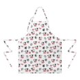 thumbnail image 2 of White Cow Heart Pattern Apron-Garden Aprons for Women with Pockets-Cotton Linen Waterproof Kitchen Cooking Gardening Aprons Adjustable for Kitchen,Cooking,BBQ and Salon 33x27 Inch, 2 of 7