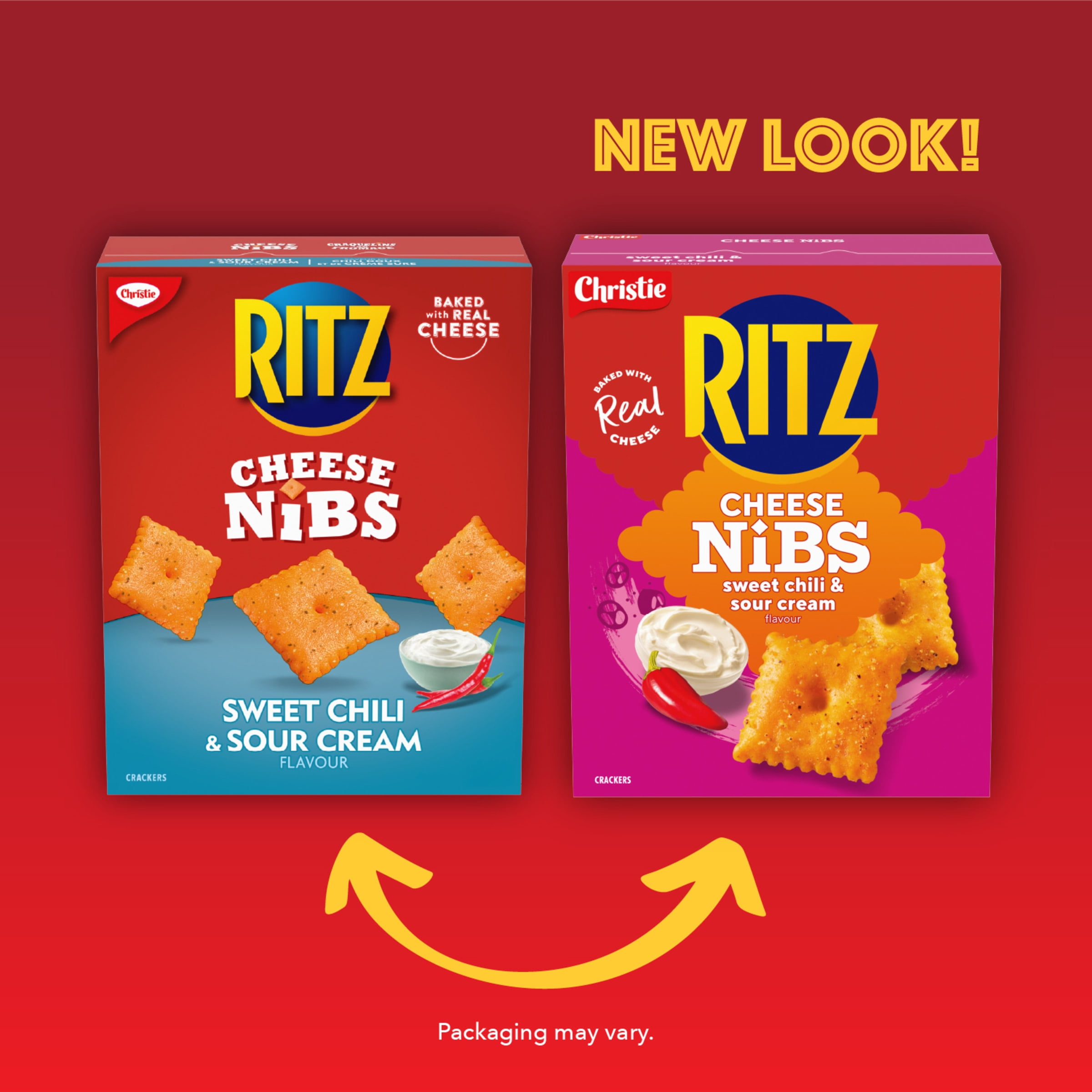 CHRISTIE RITZ CHEESE NIBS SWEET CHILI & SOUR CREAM