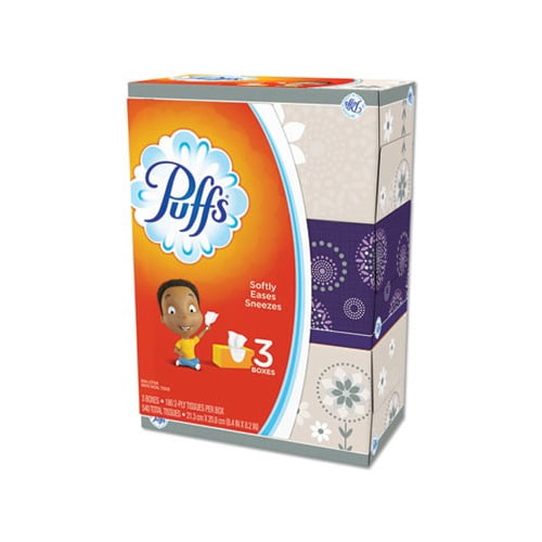 White Facial Tissue 2-Ply, White, 180 Sheets/Box, 3 Boxes/Pack
