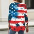 thumbnail image 5 of Women's 250th Anniversary USA Shirt Patriotic American Flag Print Crew Neck 3/4 Sleeve T-Shirt, 5 of 5
