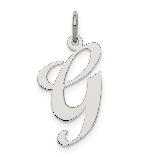 925 Sterling Silver Dainty Letter G Initiale Nom Monogramme Collier Pendentif Pendentif