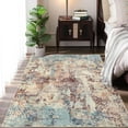 thumbnail image 7 of Washable Rug 5x7 Modern Area Rug Non Slip Rug Low Pile Accent Throw Rugs Stain Resistant Indoor Floor Carpet for Living Room, Blue/Pink, 7 of 7